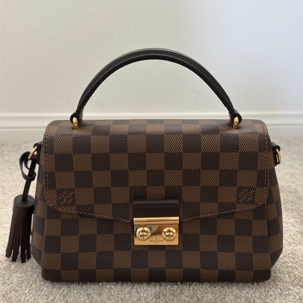 LOUIS VUITTON Croisette Damier Ebene Shoulder Crossbody Bag Brown - Picture 2 of 14